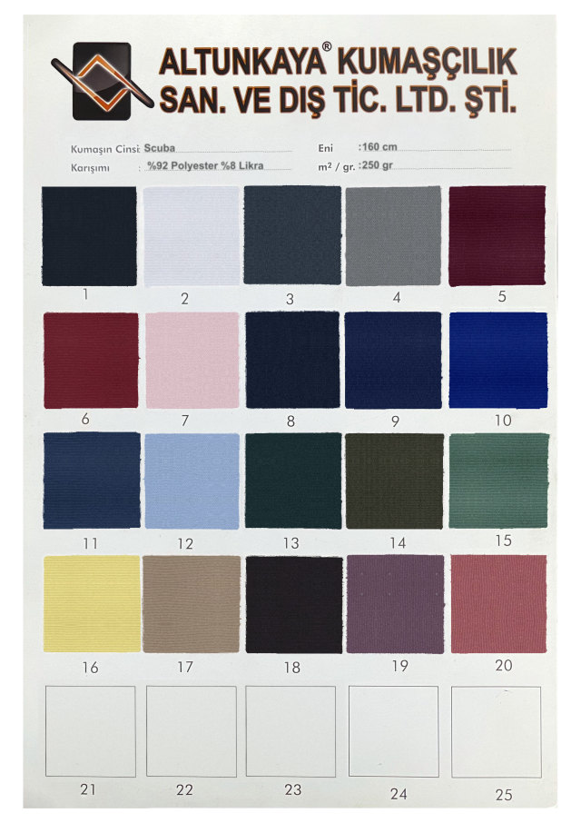 Scuba Cartella colori — 20 colori