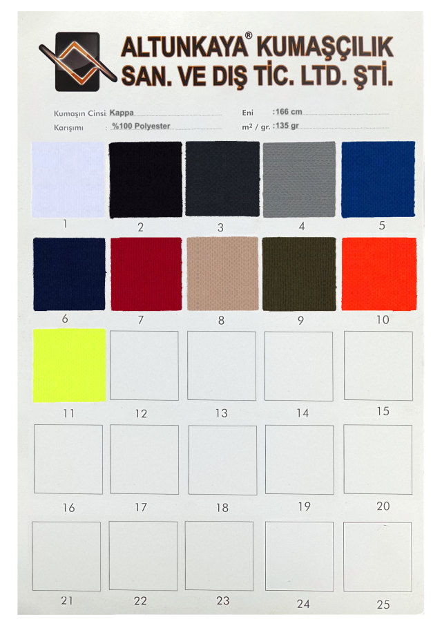 Kappa (goccia di pioggia) Cartella colori — 11 colori